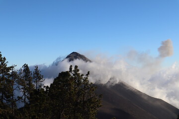 Volcano in the clouds