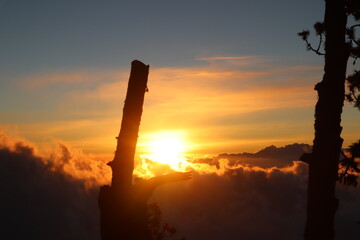 Sunset in the clouds