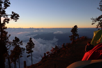 sunset at the basecamp