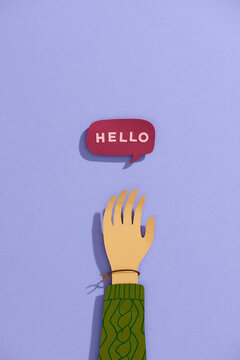 Hand wave waving hi or hello gesture
