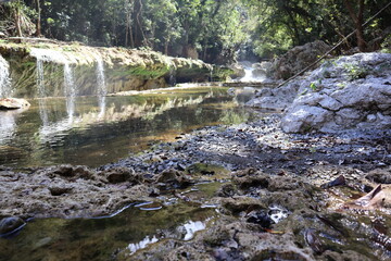 water flowing into the river