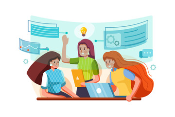 Businesswoman team leader boss stand out