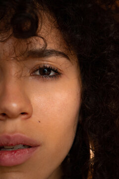 woman with afro and curly hair
