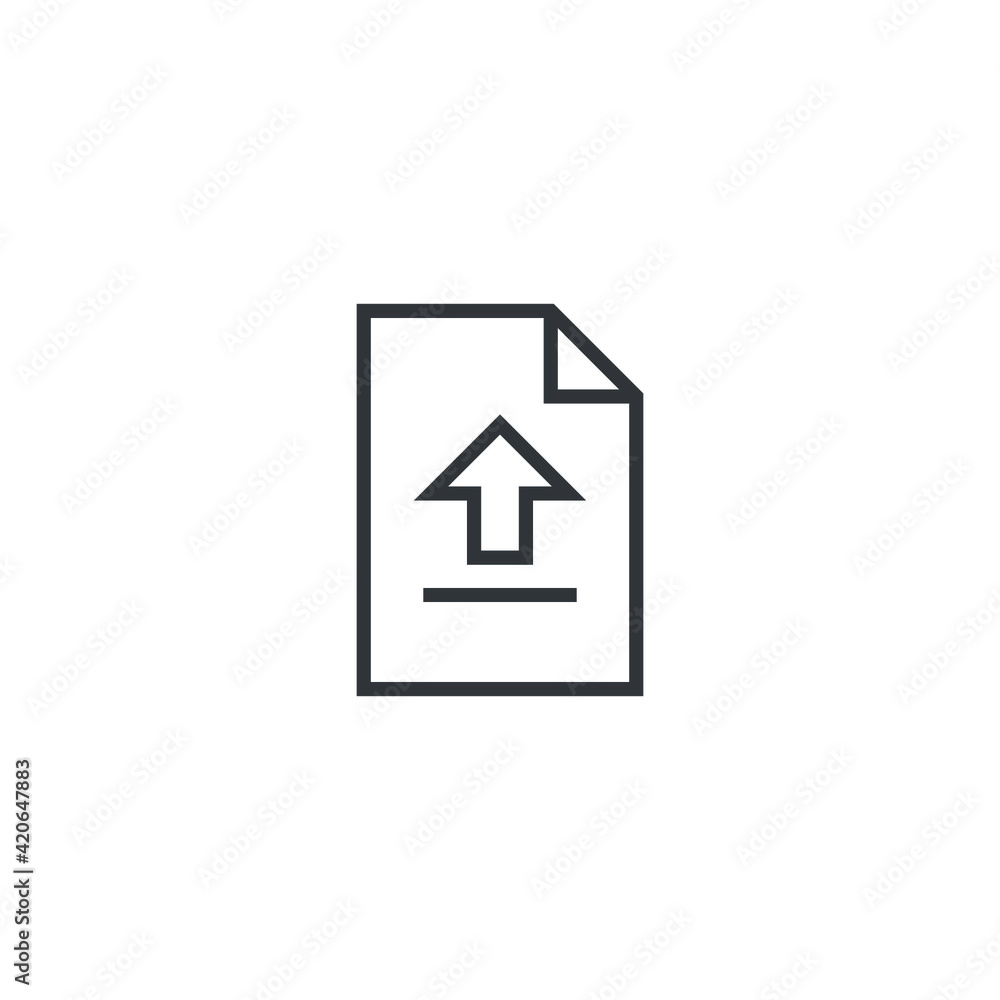 Poster upload file line icon. simple outline style. document, report, vector button, download get new proje