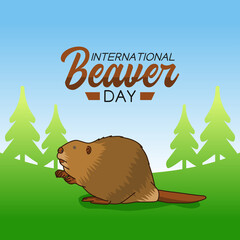 vector graphic of international beaver day good for international beaver day celebration. flat design. flyer design.flat illustration. © Jayadiudara
