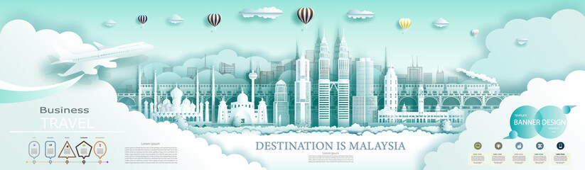 Travel Malaysia top world famous city ancient and modern architecture.