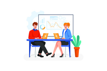 Business Analysis Vector Illustration concept. Flat illustration isolated on white background.