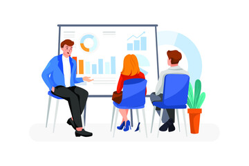Business Training Vector Illustration concept. Flat illustration isolated on white background.