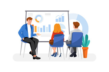 Business Training Vector Illustration concept. Flat illustration isolated on white background.