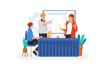 Business Workshop Vector Illustration concept. Flat illustration isolated on white background.