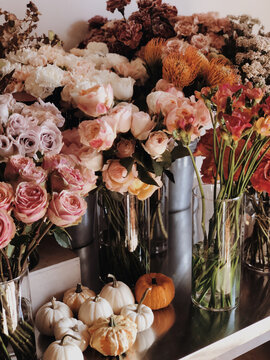 Autumn mood in flower shop