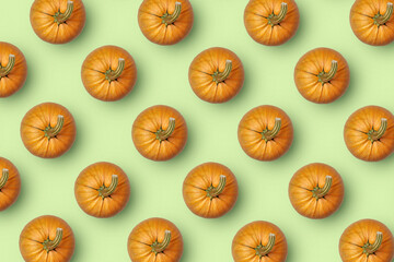 Horizontal pattern from fresh natural pumpkins.
