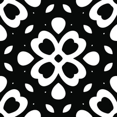  Geometric vector pattern with triangular elements. Seamless abstract ornament for wallpapers and backgrounds. Black and white patterns.
