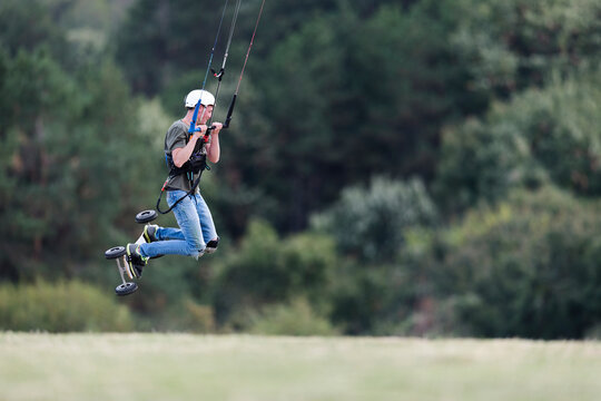 Land Kiteboarding jump