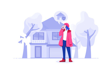 House Insurance Vector Illustration concept. Flat illustration isolated on white background.