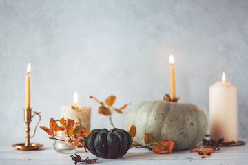 Autumnal still life featuring pumpkin