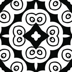 Geometric vector pattern with triangular elements. Seamless abstract ornament for wallpapers and backgrounds. Black and white patterns.