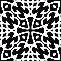 Geometric vector pattern with triangular elements. Seamless abstract ornament for wallpapers and backgrounds. Black and white patterns.