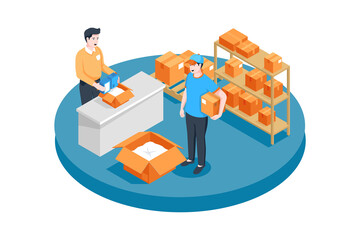 Packaging Options - Logistic Service Illustration concept