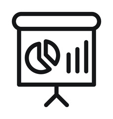 Graph Presentation Line Vector Icon
