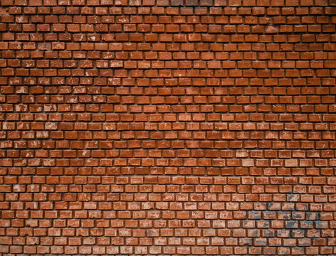 Fototapeta Texture of red brick wall in the city