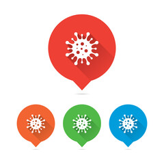 Colorful Round Long Shadow Virus Markers