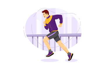 Street runner - Sport Vector Illustration concept. Flat illustration isolated on white background.