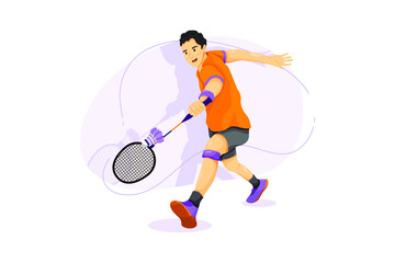 Badminton - Sport Vector Illustration concept. Flat illustration isolated on white background.