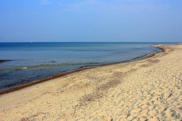 Sandy coast of the blue sea