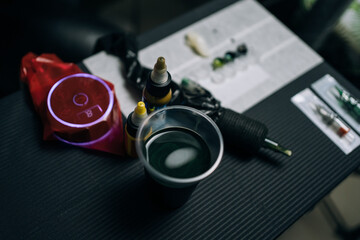 Tattoo equipment ready for work
