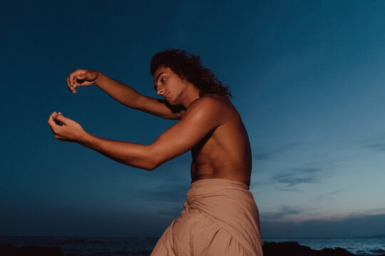 Shirtless male dancer