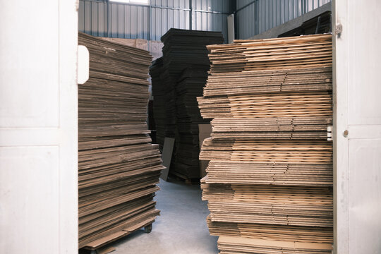 Stacks of cardboard boxes