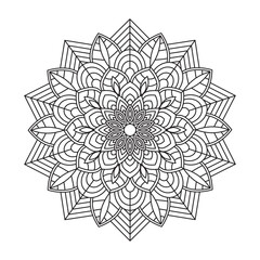 Circular patterns forming mandala for Henna, Mehndi, tattoos, decorations. Decorative ornament in oriental style. Vector illustration.