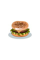 hamburger on a white background