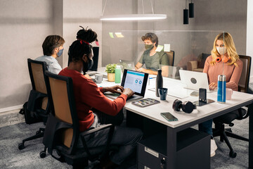 Office Workers Using Laptop