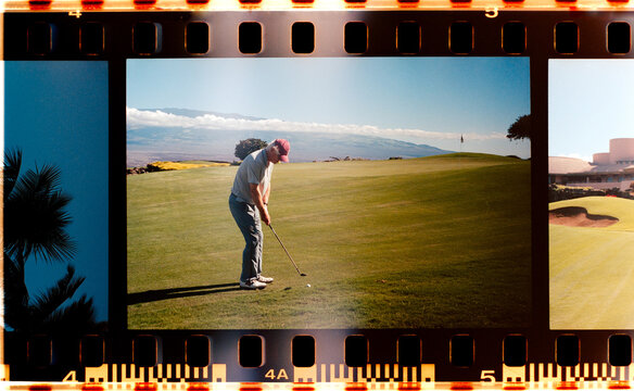 Man playing golf in Hawaii
