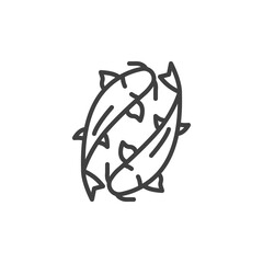 Koi fish line icon