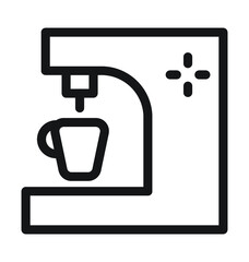 Coffee Maker Vector Outline Icon 