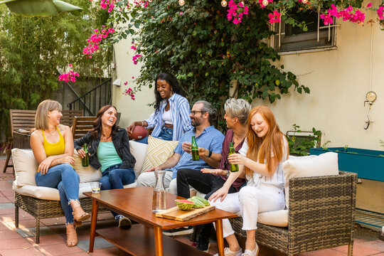 Friends Hang Out On the Couch