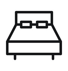Bed Vector Outline Icon 