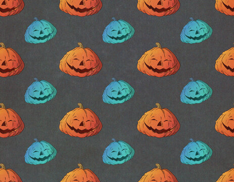 Halloween Pumpkin Pattern Illustration