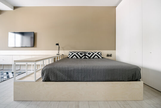 Bedroom in a loft style apartment
