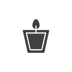 Candle in glass vector icon