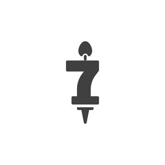 Number 7 candle vector icon