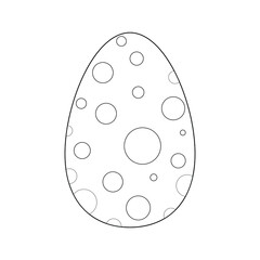 Easter Egg With Ornament For Your Design. Coloring book for kids. Hand drawn vector design.