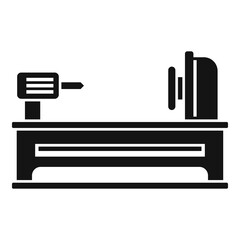 Electric lathe icon, simple style