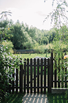 Garden wooden fence