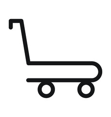 Luggage Trolley Vector Outline Icon