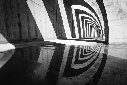 Arches of shadow and light.