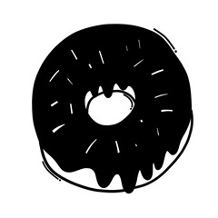 donut doodle vector icon. Drawing sketch illustration hand drawn line eps10